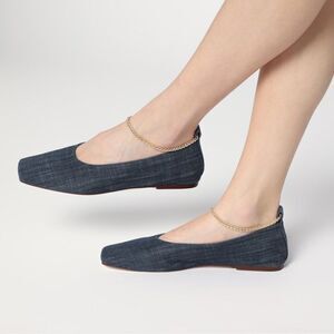 Maria Luca Navy Blue Denim Augusta Ballerina Women